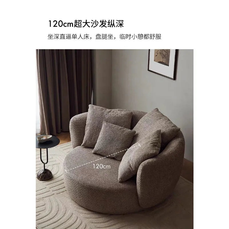 Nordic Cream Style Single Wonton Sofa