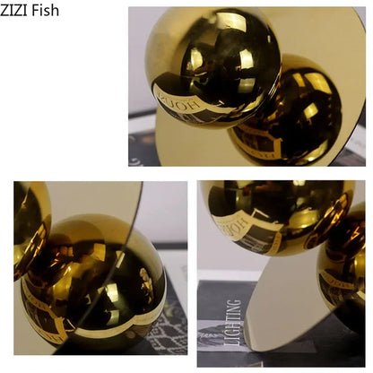 Close-up of gold spherical objects with &