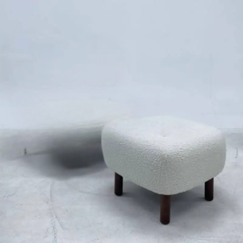 Scandinavian Leisure Chair | Modern Fabric Armchair with Wood Legs