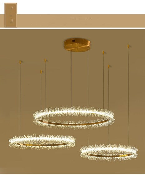 Elegant Living Room Crystal Chandelier - Modern Style with Electroplated Gold Finish - In home decor