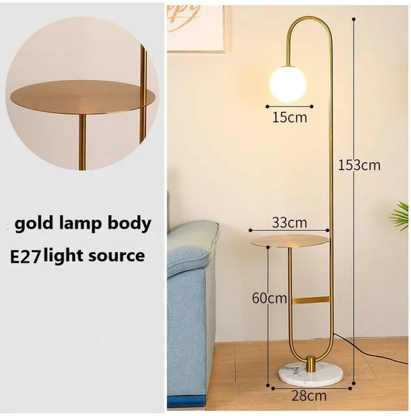 Nordic Glass LED Standing Lamp Bedroom Hotel Room Tea Table Floor Lamps Home Decor Creative Modern Simple Living Room Floor Lamp