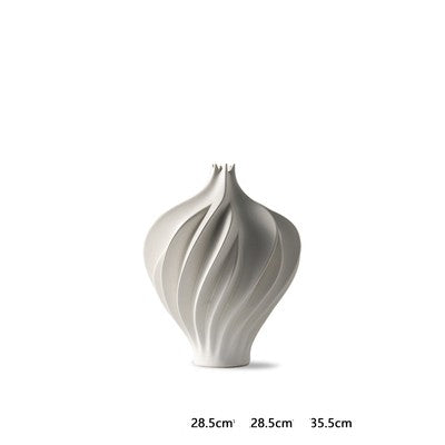 Spiral Twist Pointed Mouth Vase: Elevate Your Décor with Unique Elegance - In home decor