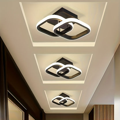 Metal LED ceiling light fixture with detachable design.