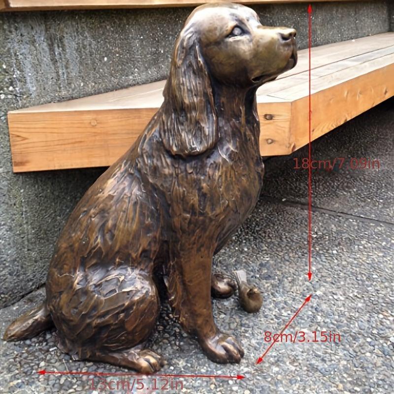 Detailed bronze dog figurine for pet lovers and collectors.