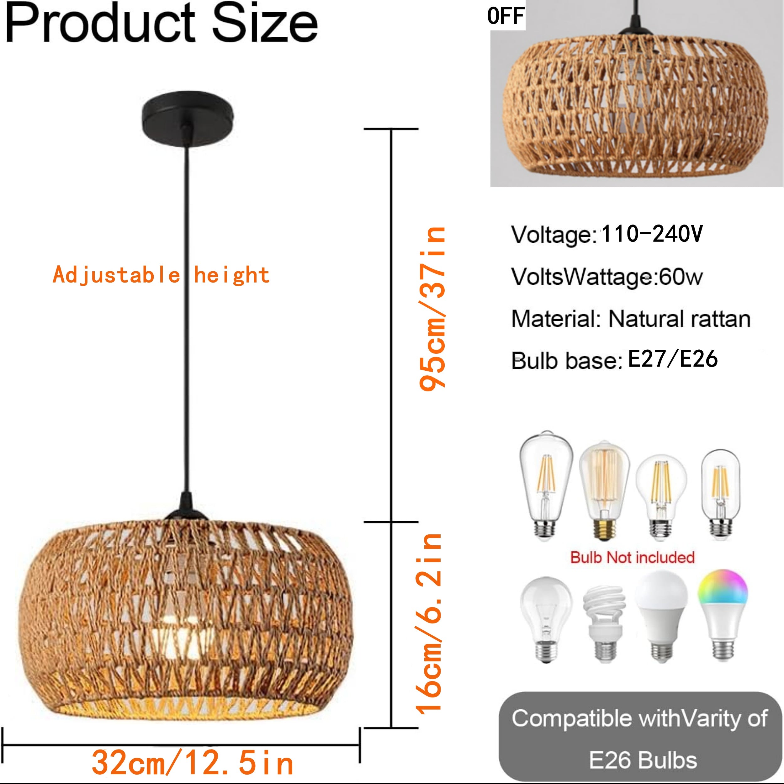 Durable metal woven basket pendant light for warm home lighting.