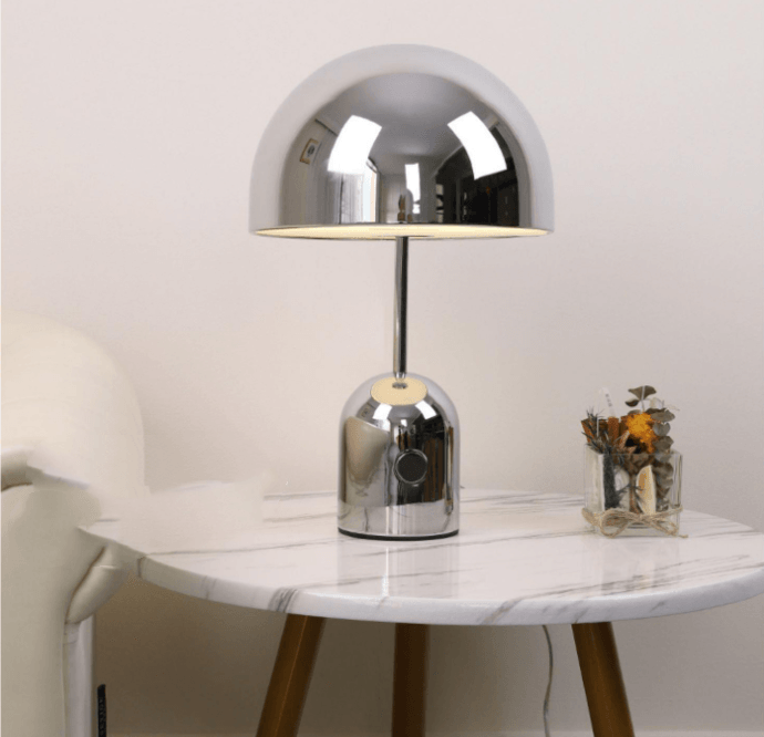 Illuminate Your Space with the Mushroom Rose Gold Exhibition Lamp - In home decor