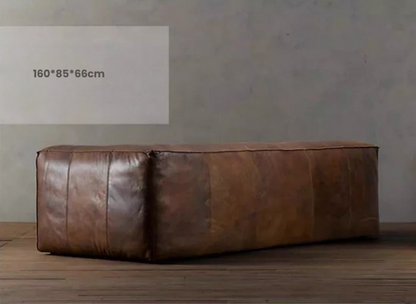 Luxury Italian Leather Sofa – Nordic Design in Rich Brown Cowhide