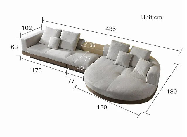 Italian Designer Cotton &amp; Linen Sectional Sofa –  Minimalist Luxury Couch