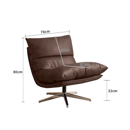 Swivel Lounge Chair – Ergonomic Modern Throne in Cotton &amp; Linen Fabric