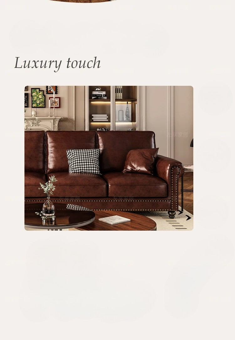 Luxury Oil-Wax Leather Sofa – Scandinavian Comfort Meets Moroccan Flair