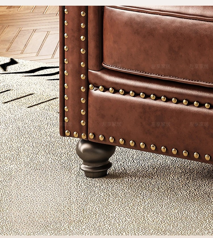 Luxury Oil-Wax Leather Sofa – Scandinavian Comfort Meets Moroccan Flair