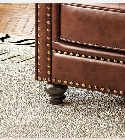 Luxury Oil-Wax Leather Sofa – Scandinavian Comfort Meets Moroccan Flair